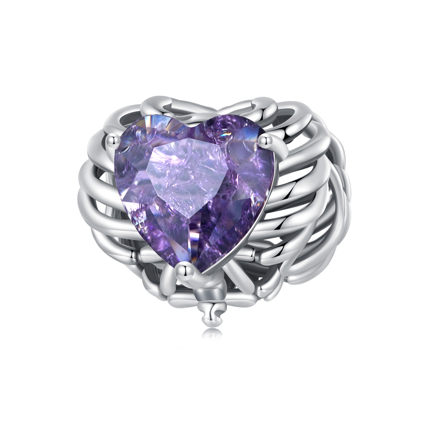 charm estilo pandora con corazón de esqueleto bsc910