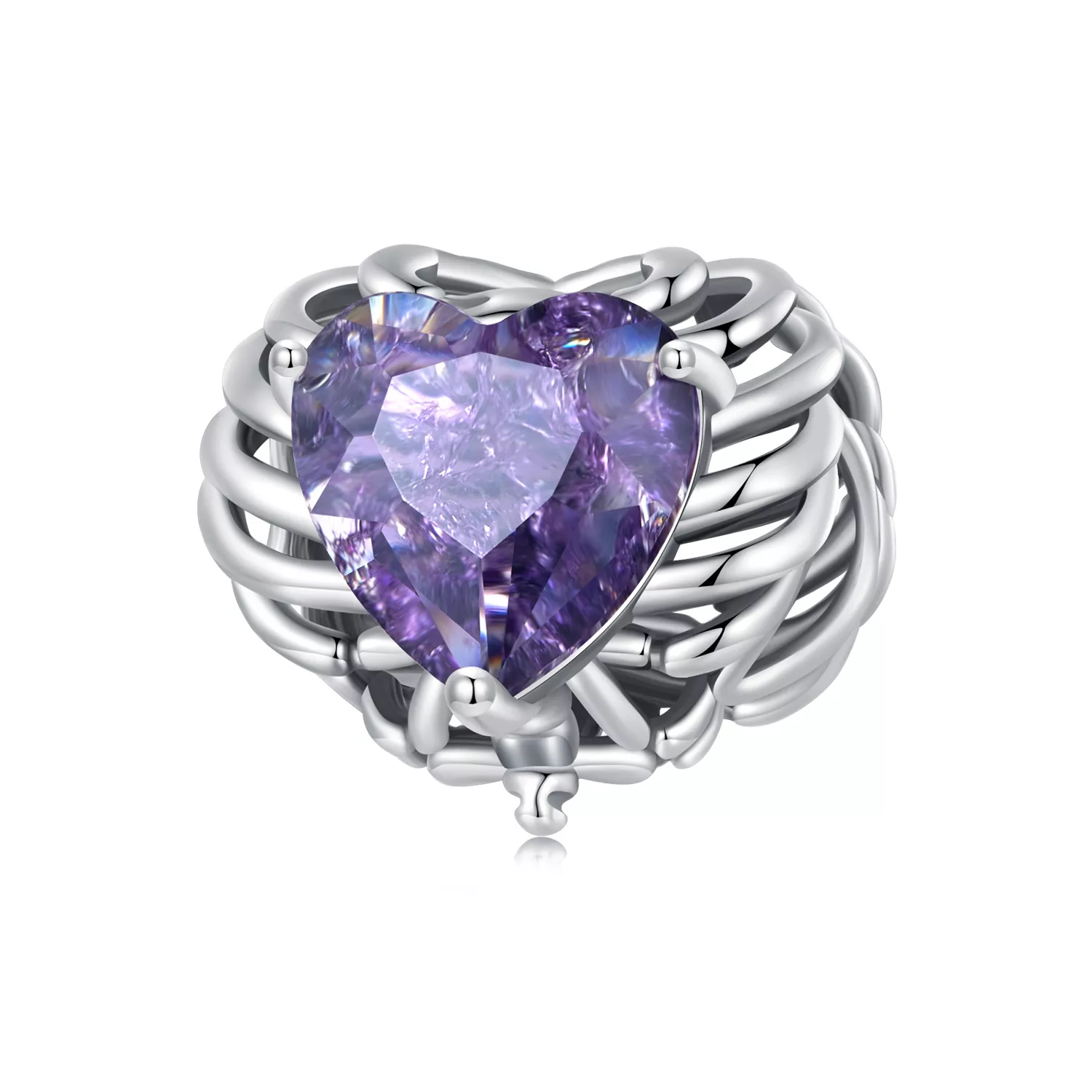 charm estilo pandora con corazón de esqueleto bsc910