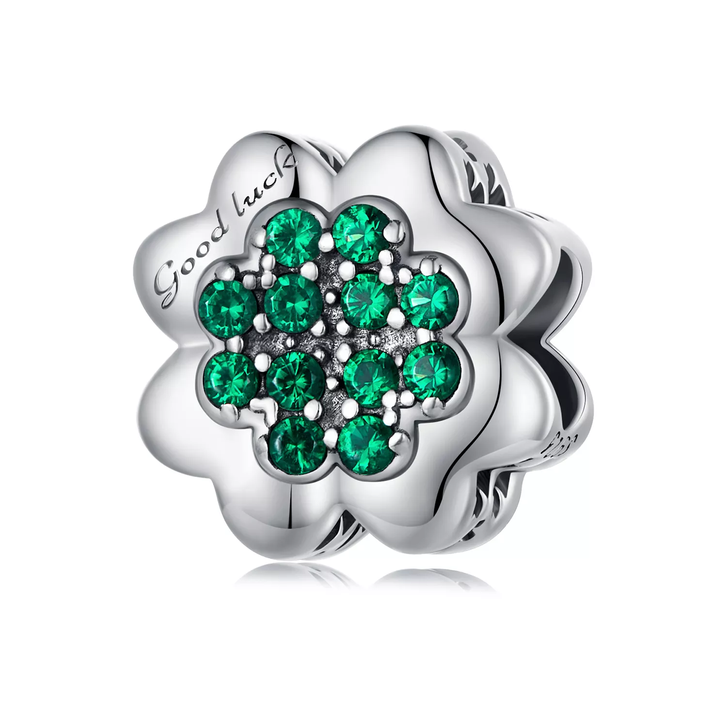 charm estilo pandora de trébol de cuatro hojas scc2604
