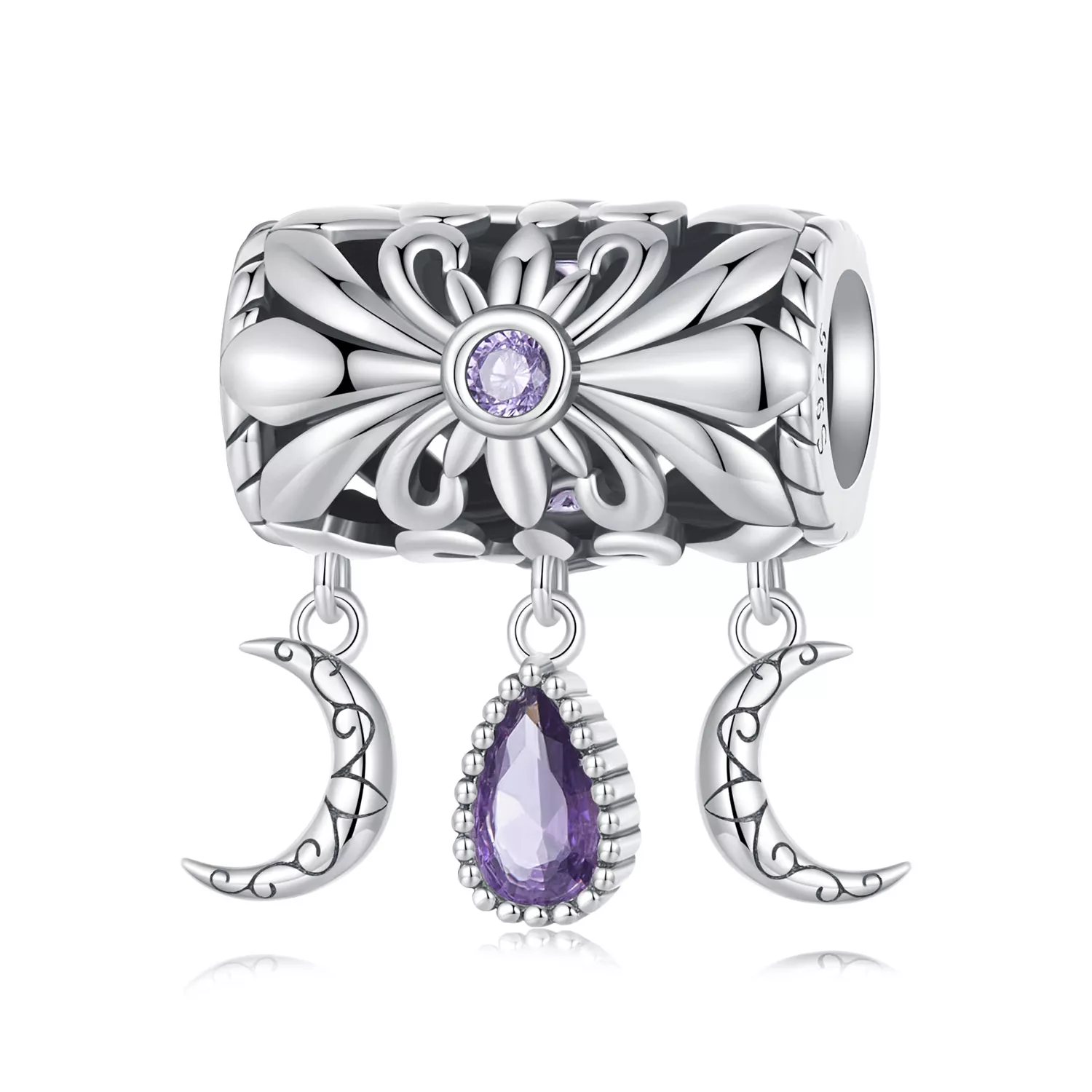 charm estilo pandora vintage con diseño de iris scc2631