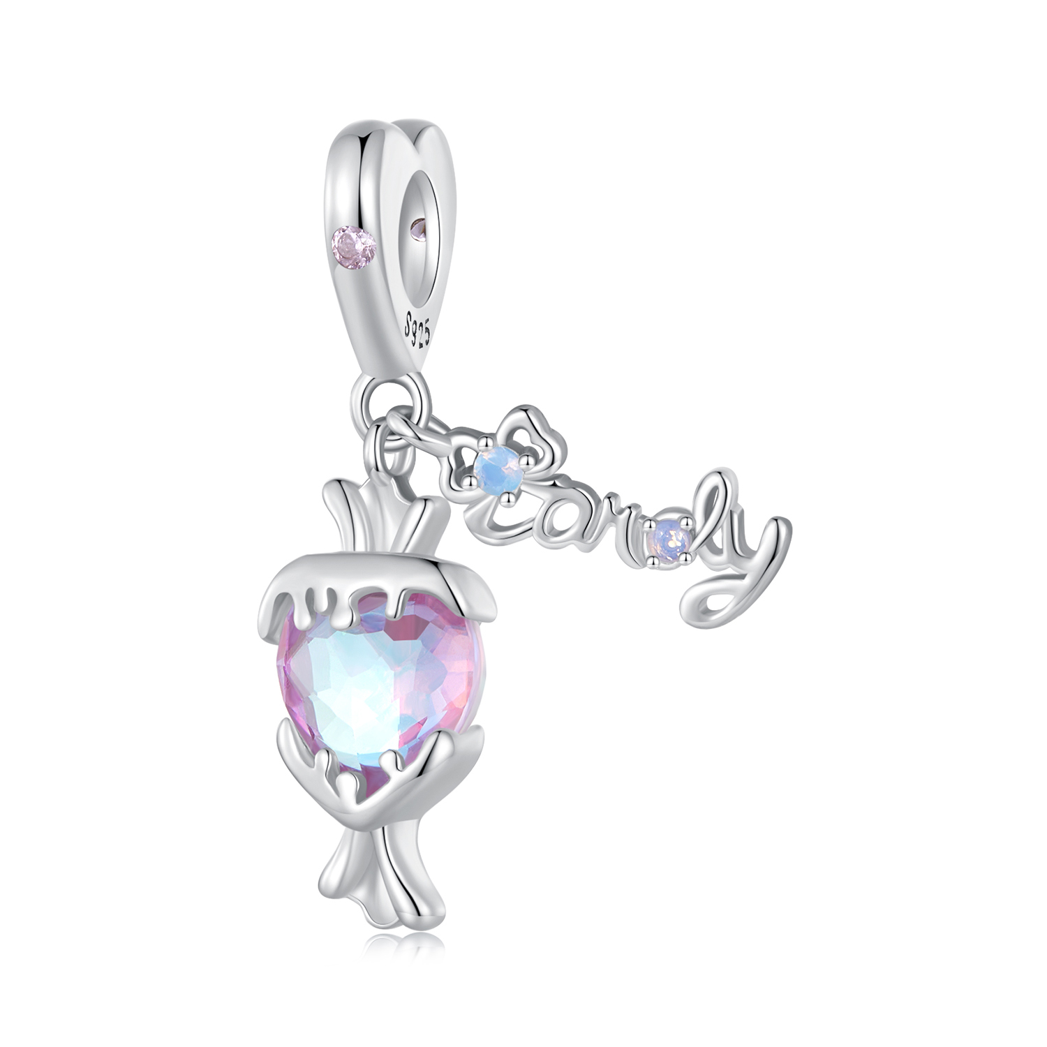 colgante caramelo rosa estilo pandora scc2640