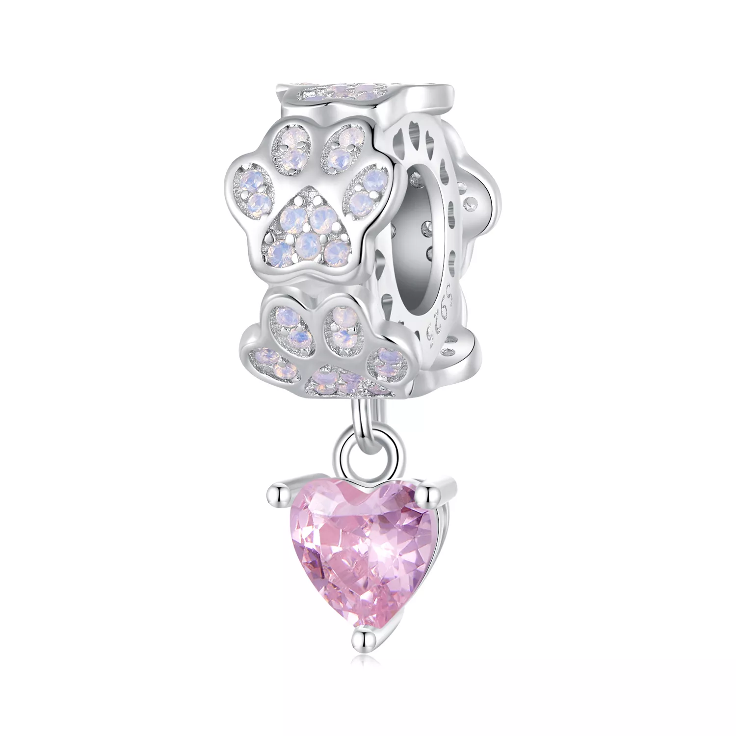 colgante de estilo pandora con huella de pata scc2577