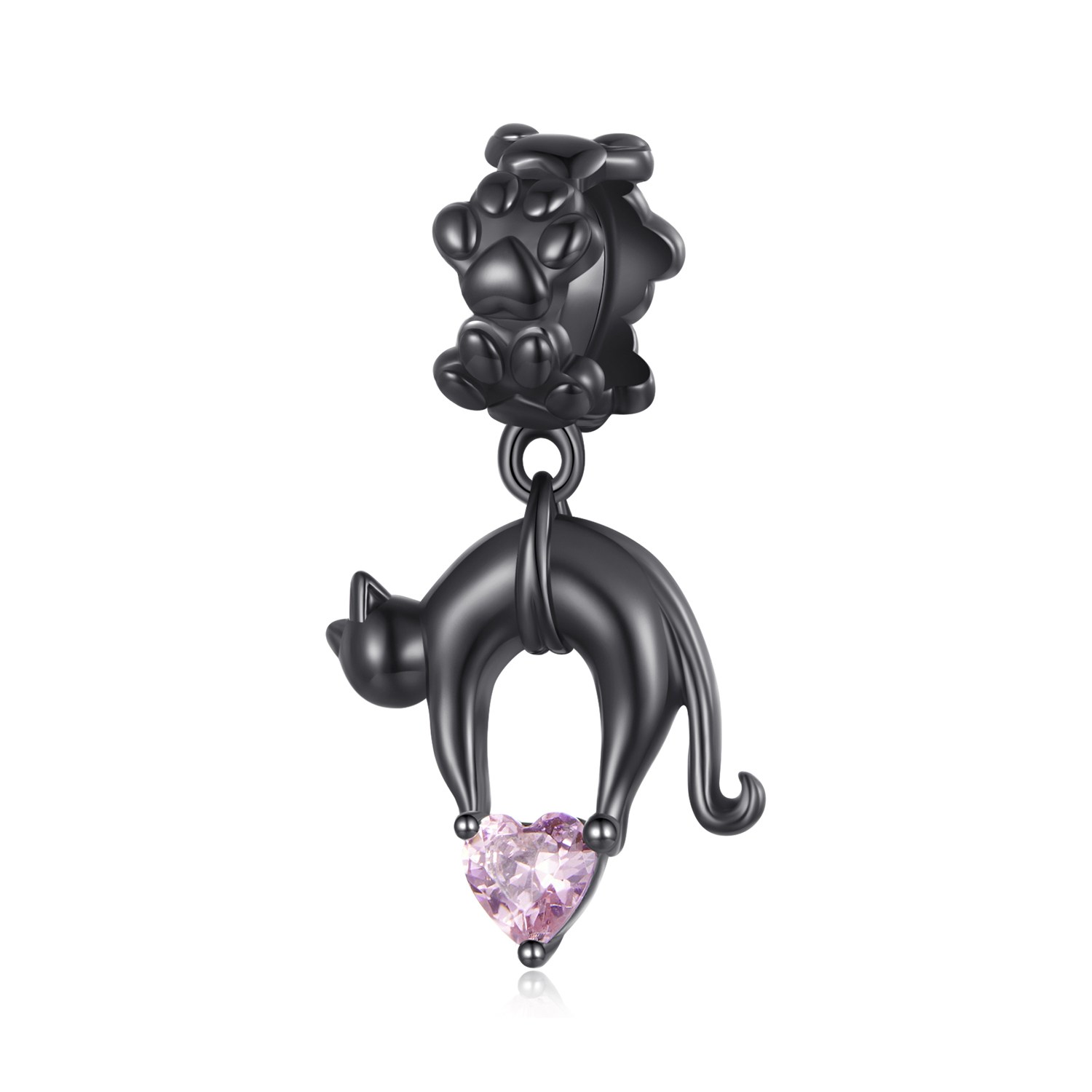 colgante de gato negro estilo pandora scc2519
