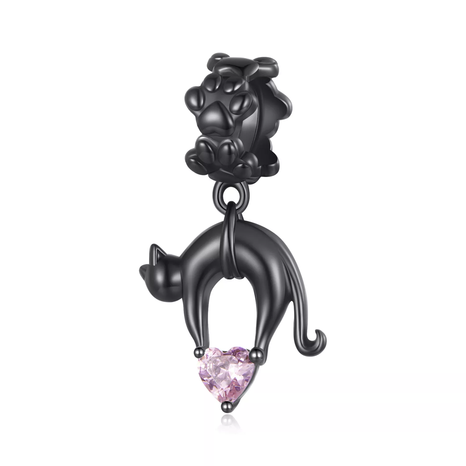 colgante de gato negro estilo pandora scc2519