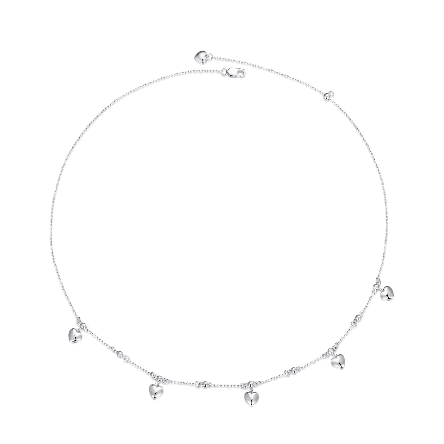 collar choker con borla en forma de corazón al estilo pandora bsn359