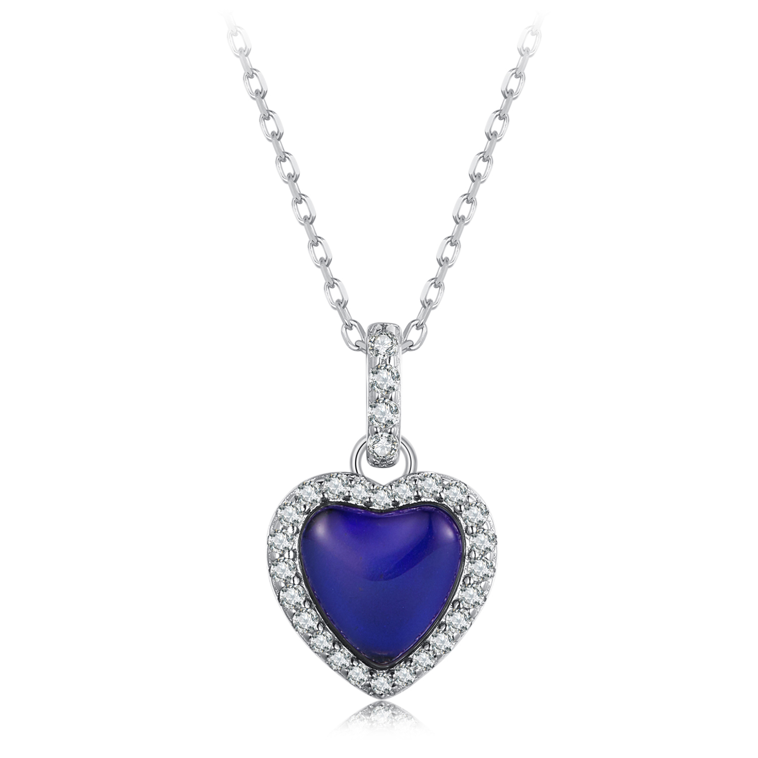 collar de estilo pandora con corazón emocional bsn344