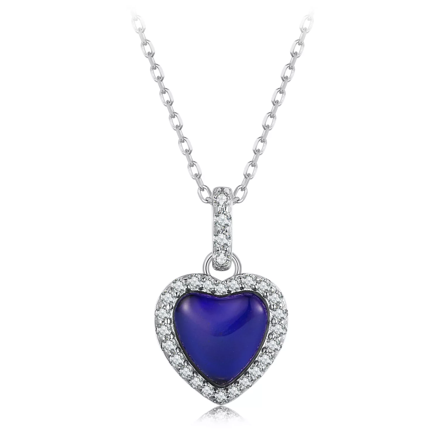 collar de estilo pandora con corazón emocional bsn344