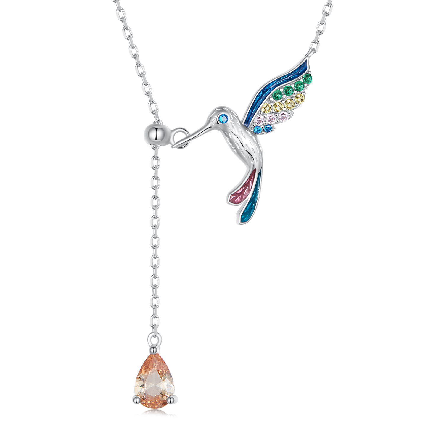 collar estilo pandora con colibrí bsn305