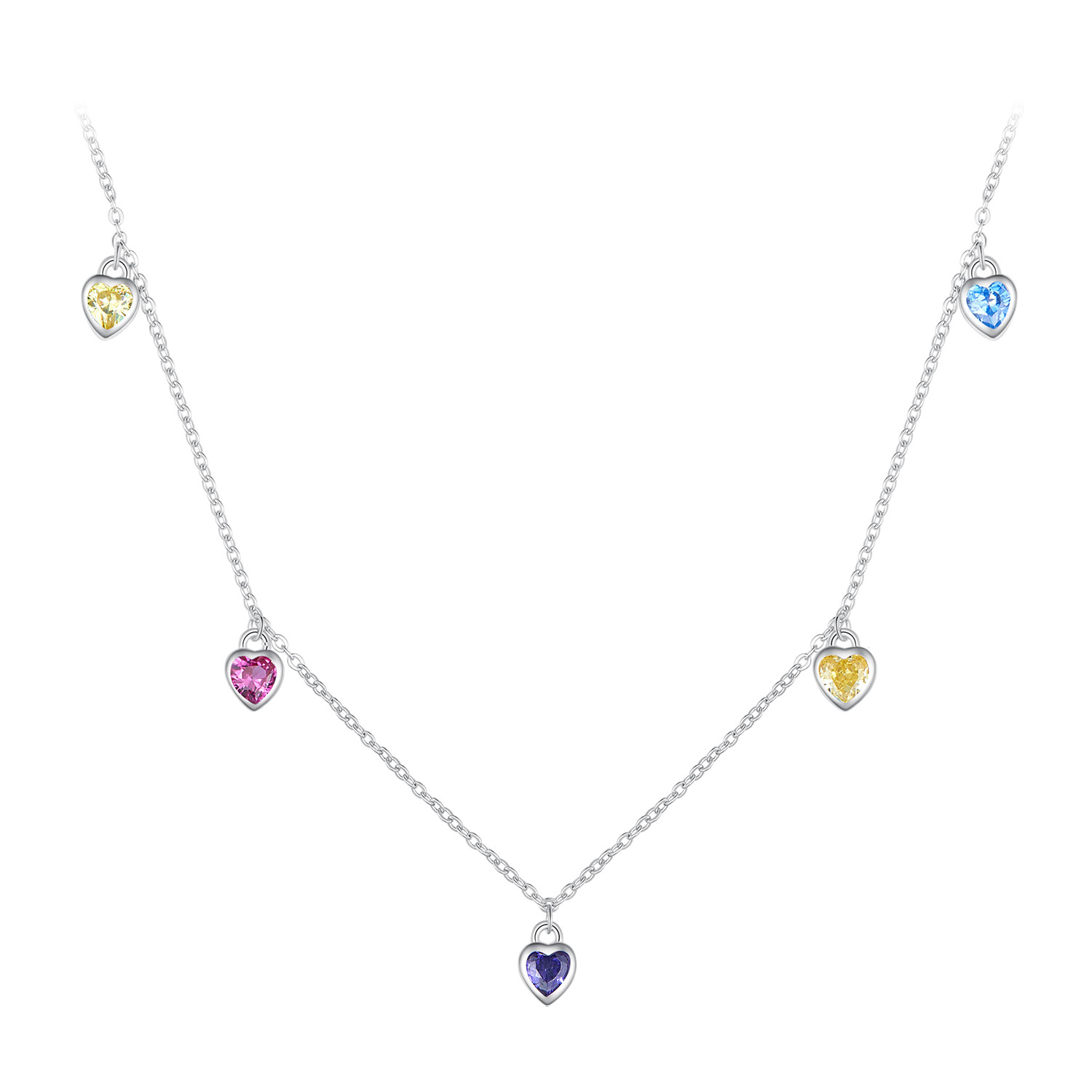 collar estilo pandora con corazón colorido bsn320