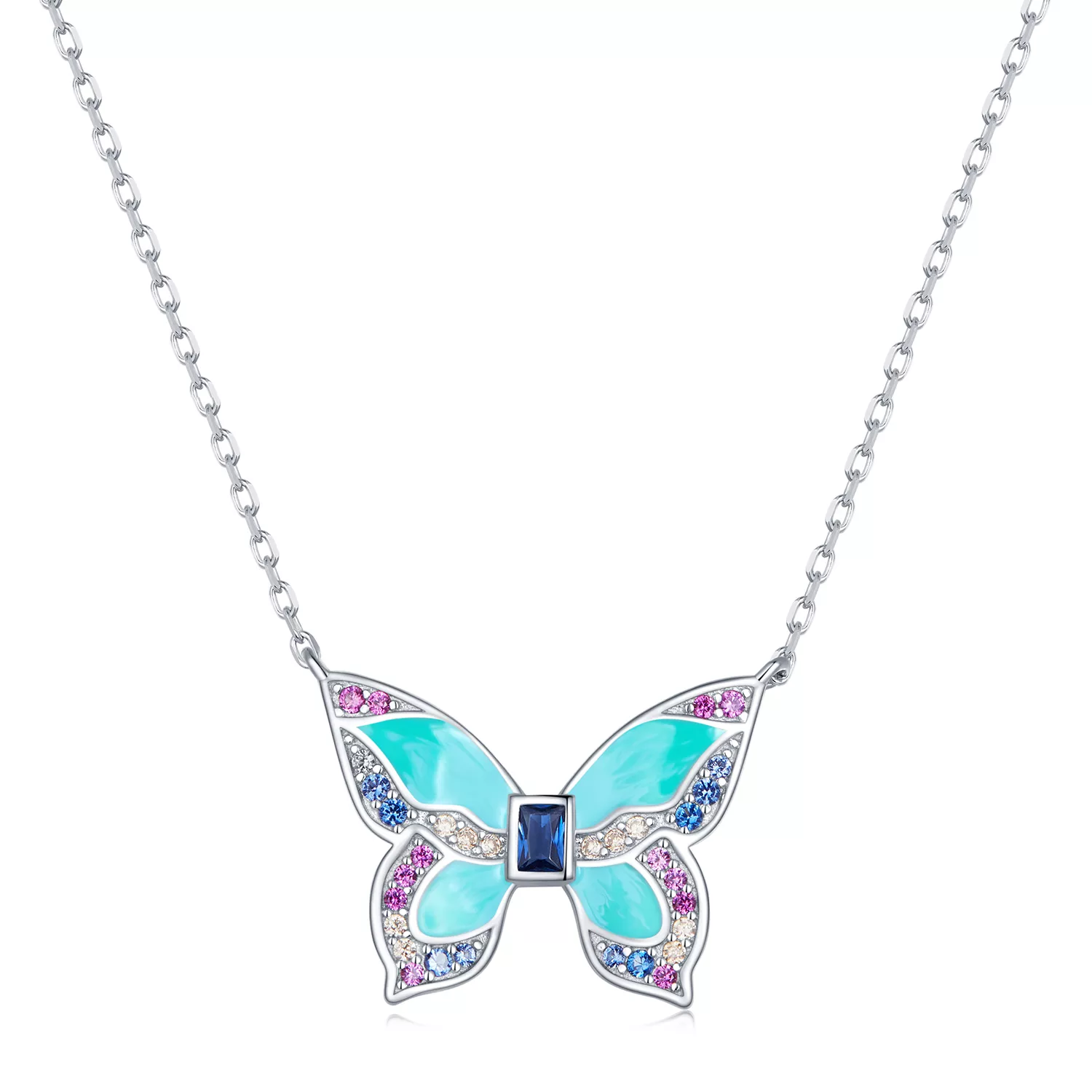 collar estilo pandora con mariposa bsn306