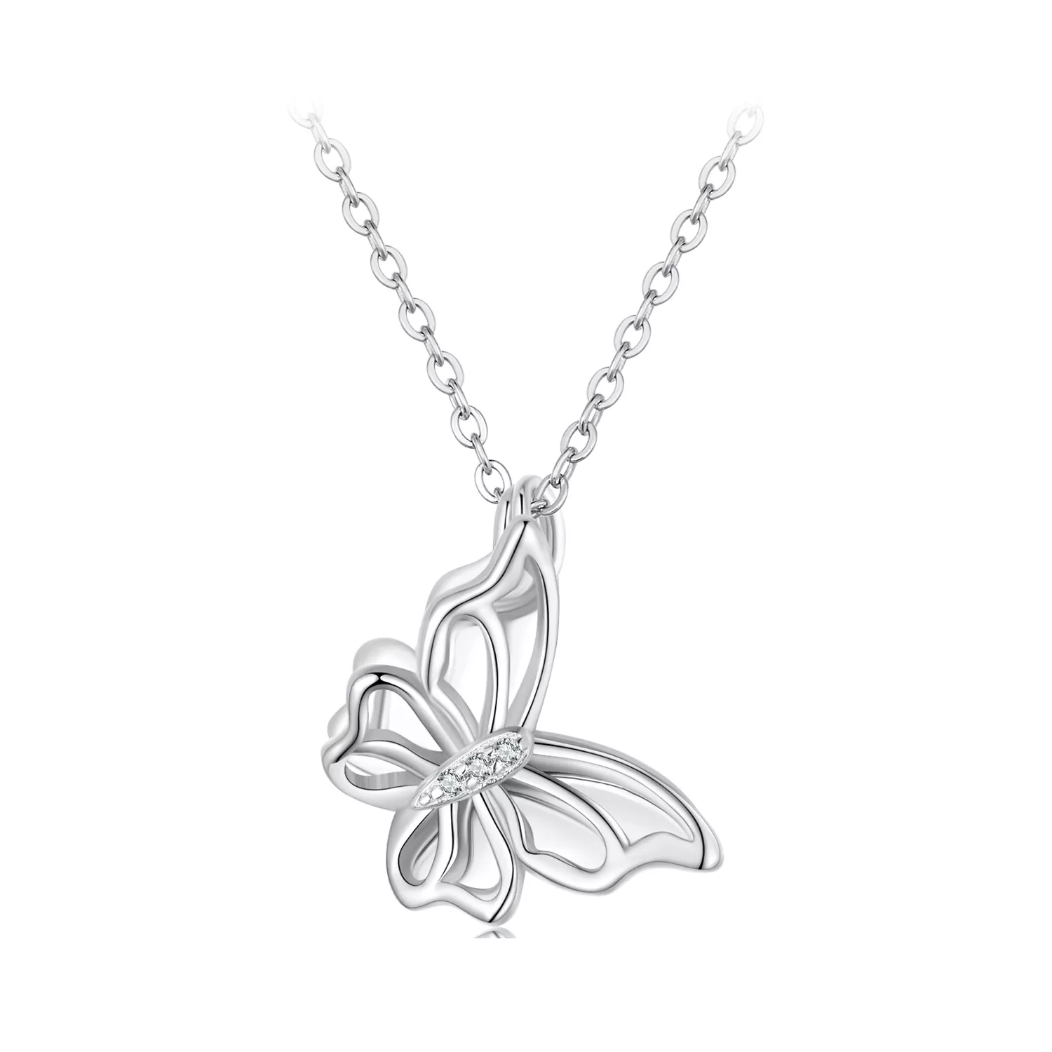 collar estilo pandora con mariposa bsn321