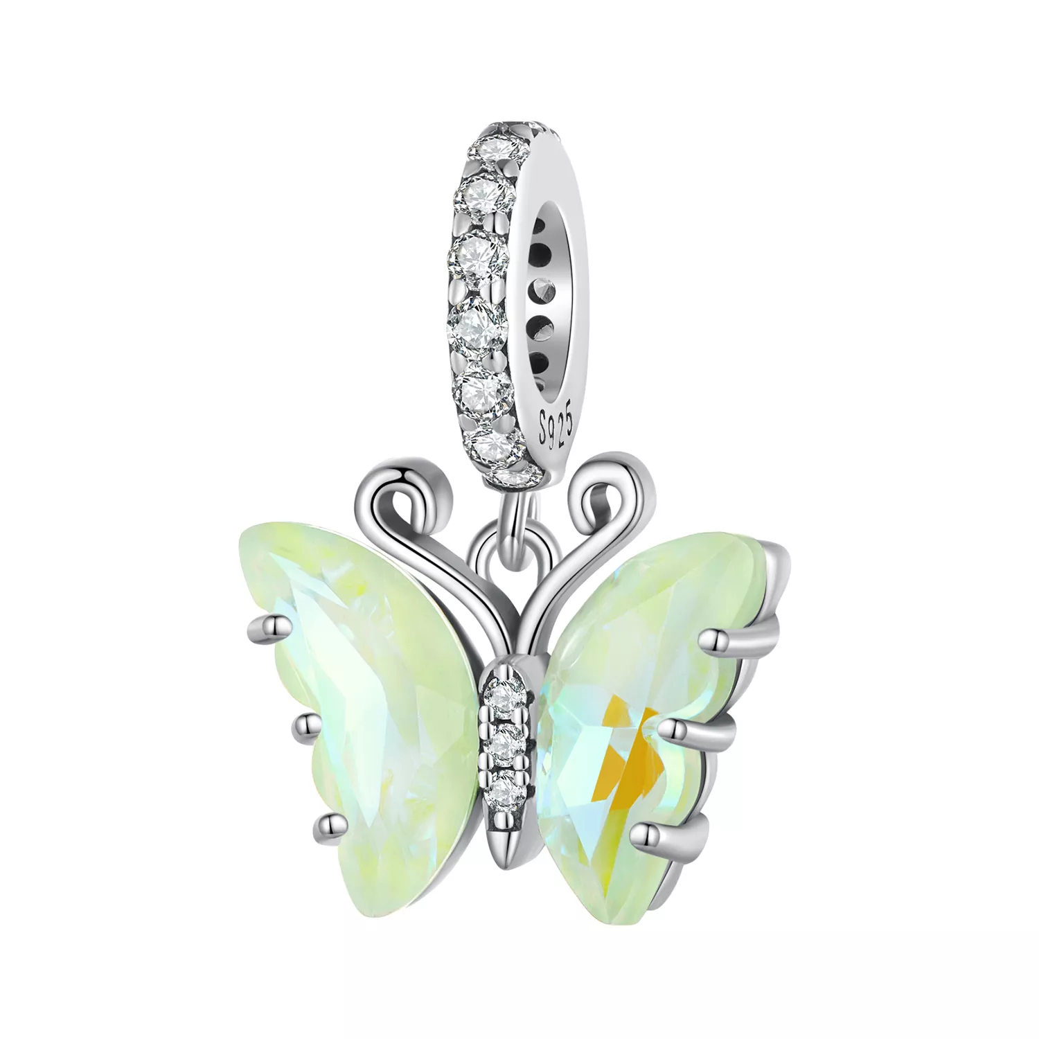 dije colgante de mariposa aurora verde estilo pandora scc2305 gn