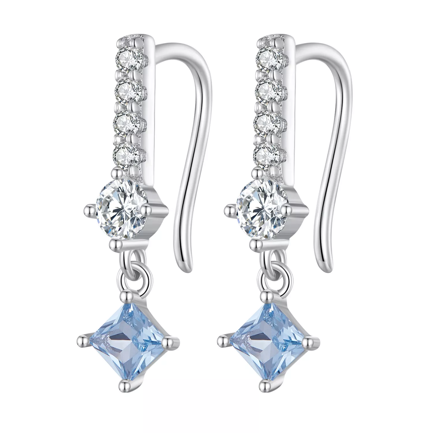 elegantes pendientes colgantes estilo pandora con piedras preciosas sce1586