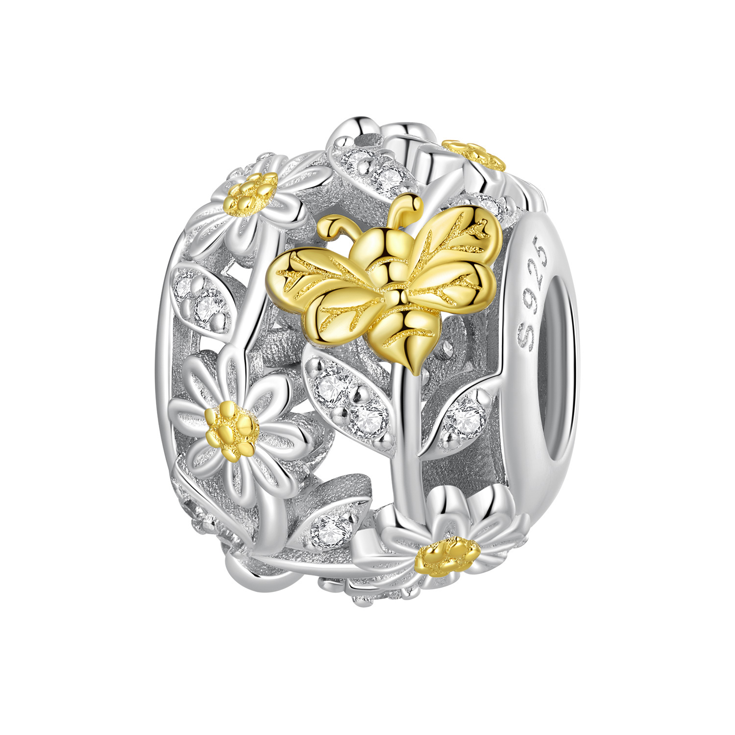 encanto estilo pandora de margarita y abeja bsc818