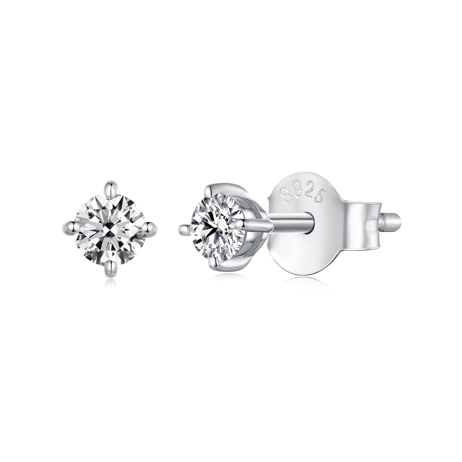 estilo pandora 01 quilates pendientes de tuerca de moissanita dos certificados mse038