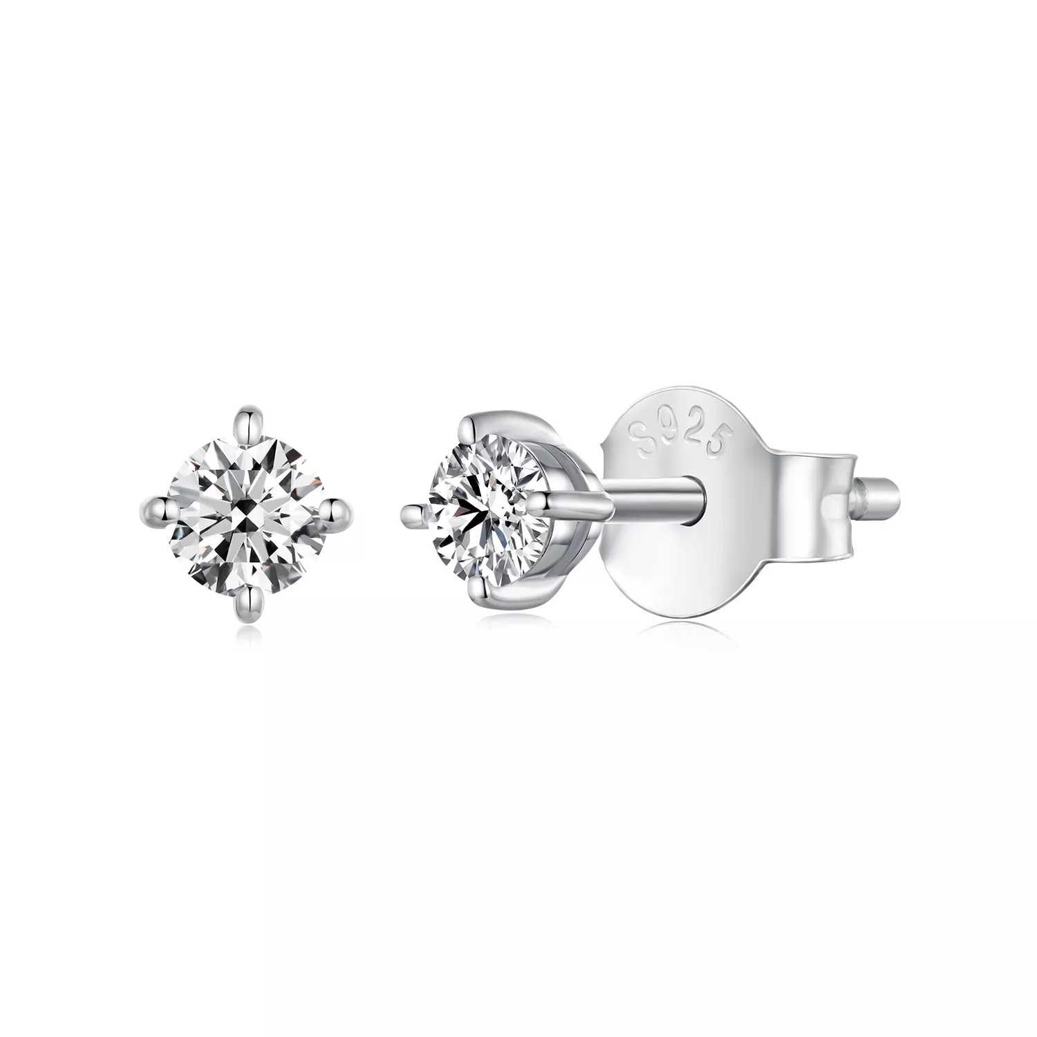 estilo pandora 01 quilates pendientes de tuerca de moissanita dos certificados mse038