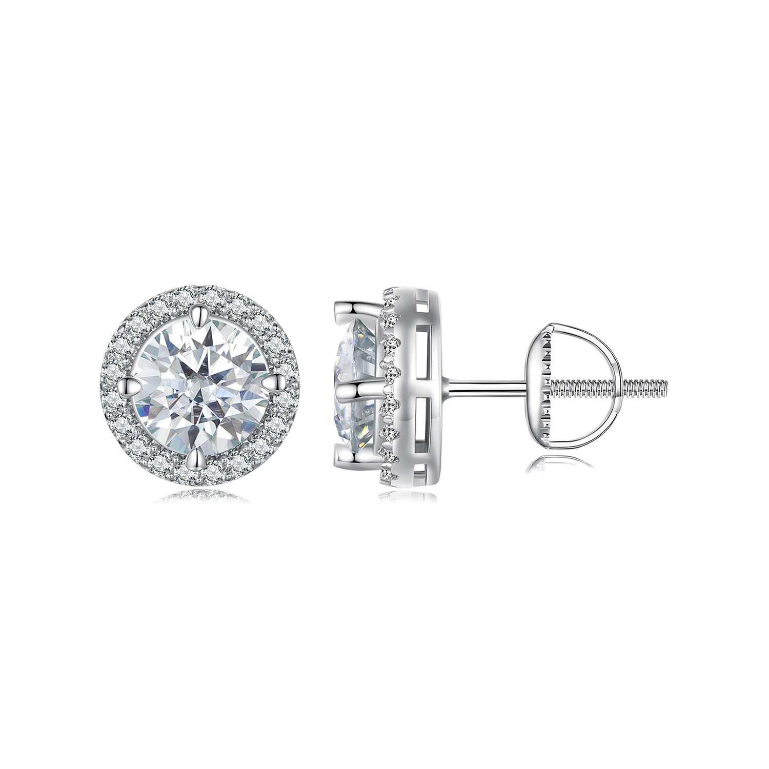estilo pandora 1ct moissanite pendientes de tachuela dos certificados mse039