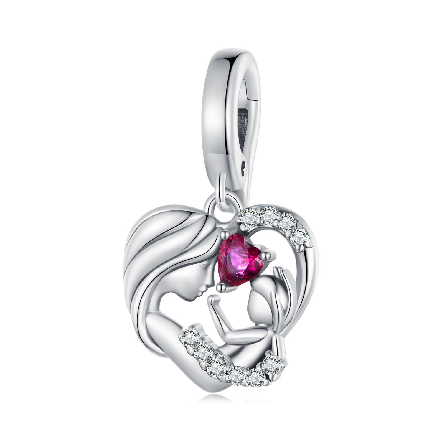 estilo pandora abrazo de madre e hijo dangle bsc901