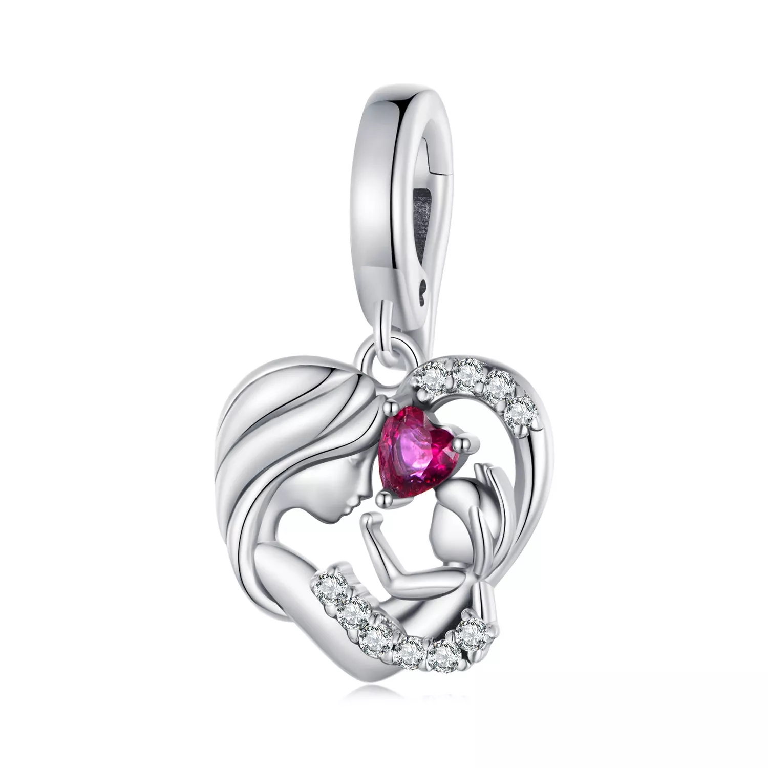 estilo pandora abrazo de madre e hijo dangle bsc901