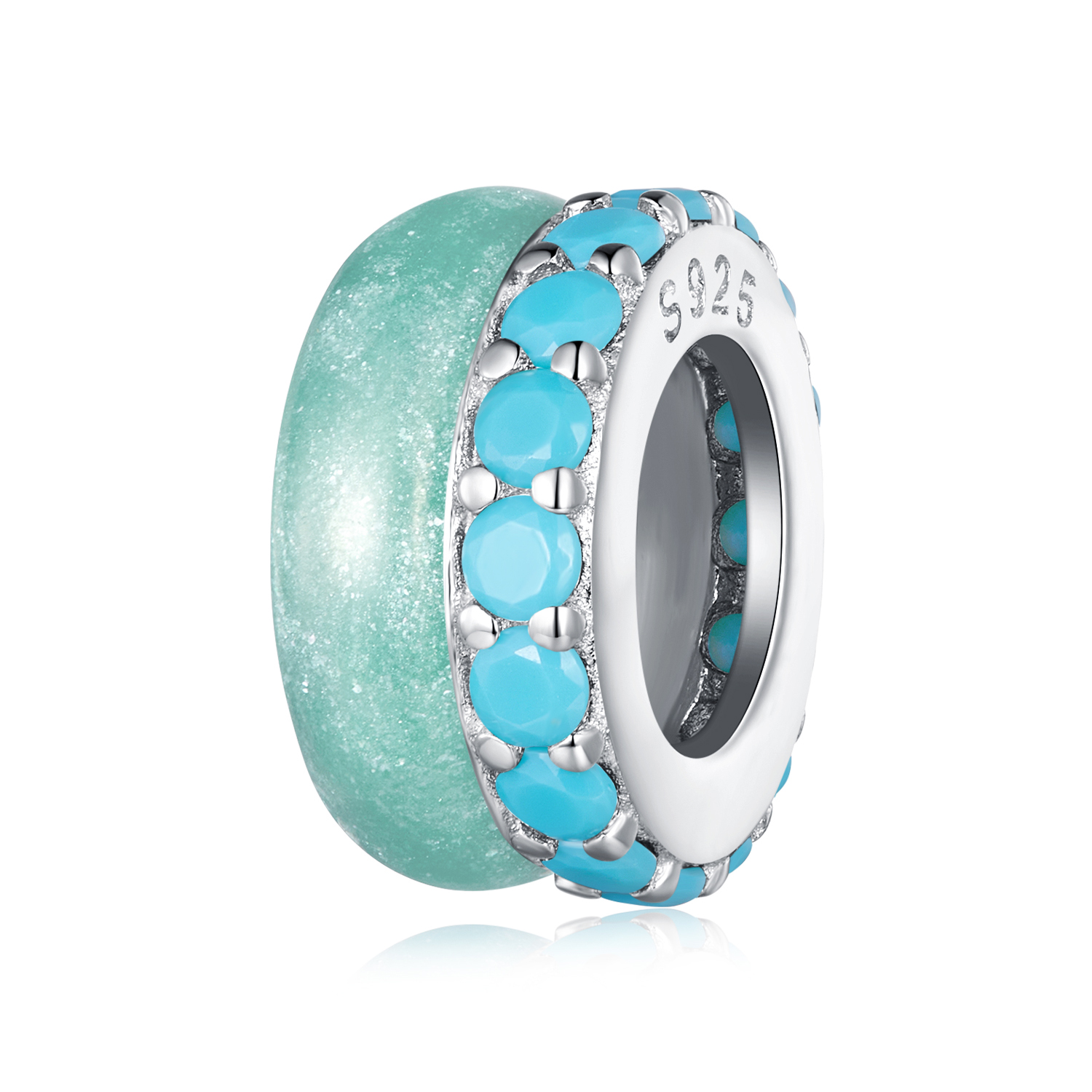 estilo pandora doble capa azul separador de silicona bsc883 tq