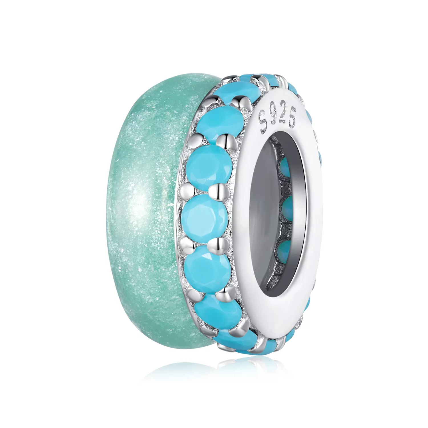 estilo pandora doble capa azul separador de silicona bsc883 tq