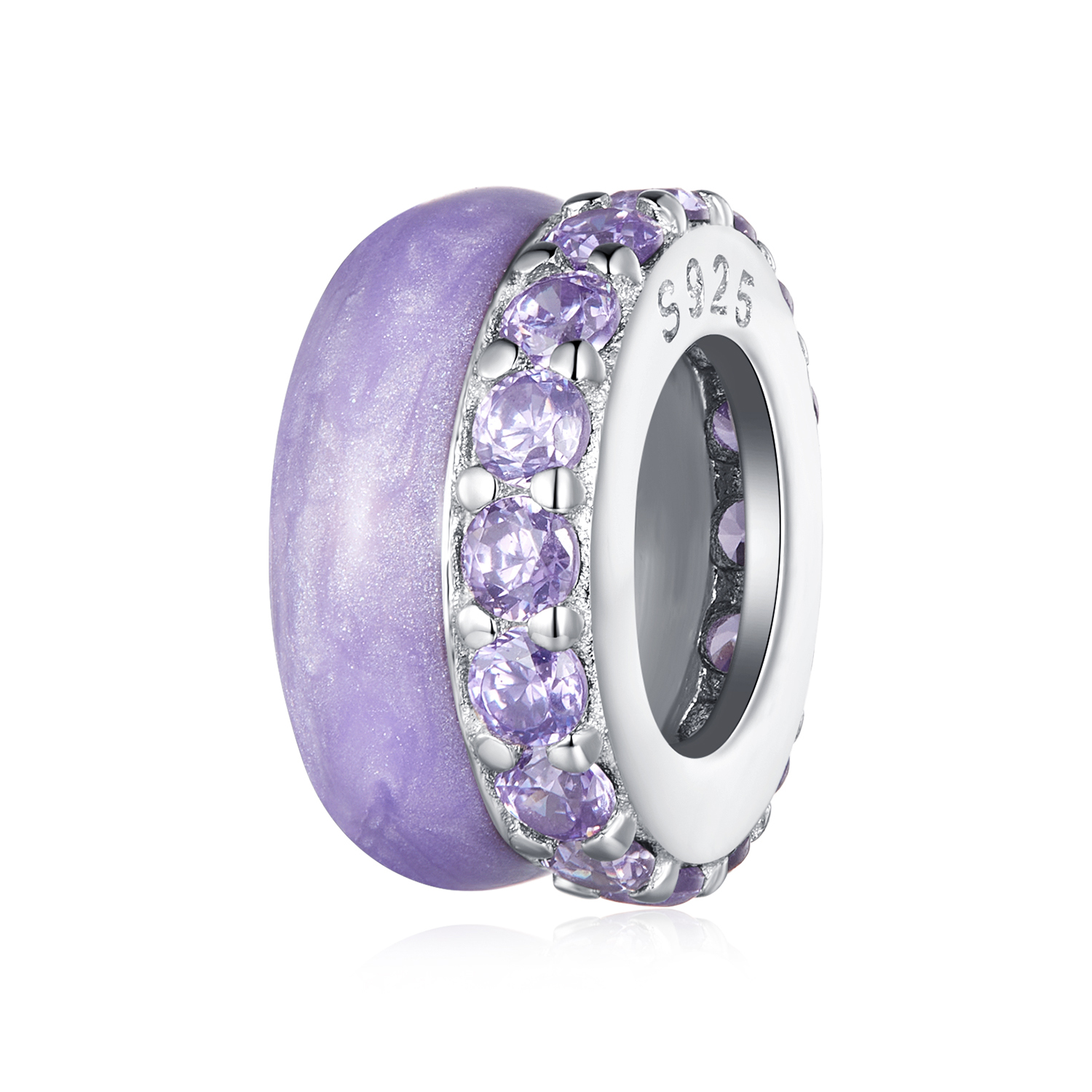 estilo pandora doble capa púrpura separador de silicona bsc883 vt