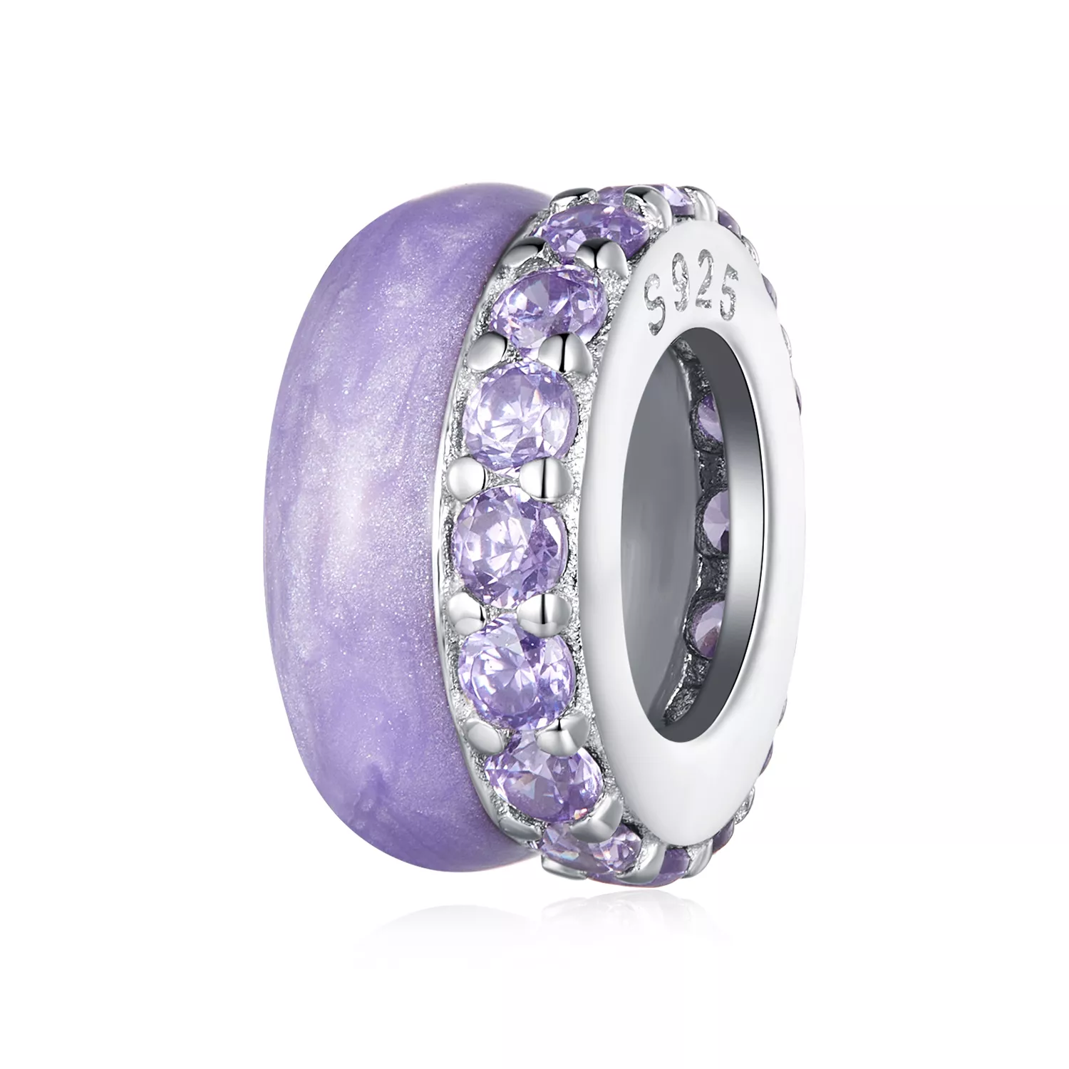 estilo pandora doble capa púrpura separador de silicona bsc883 vt