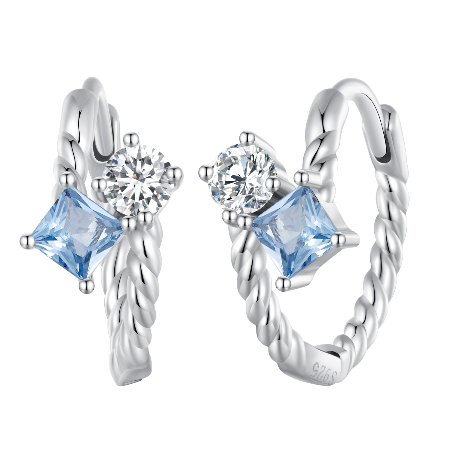 estilo pandora exquisitos aros con incrustaciones de piedras sce1587