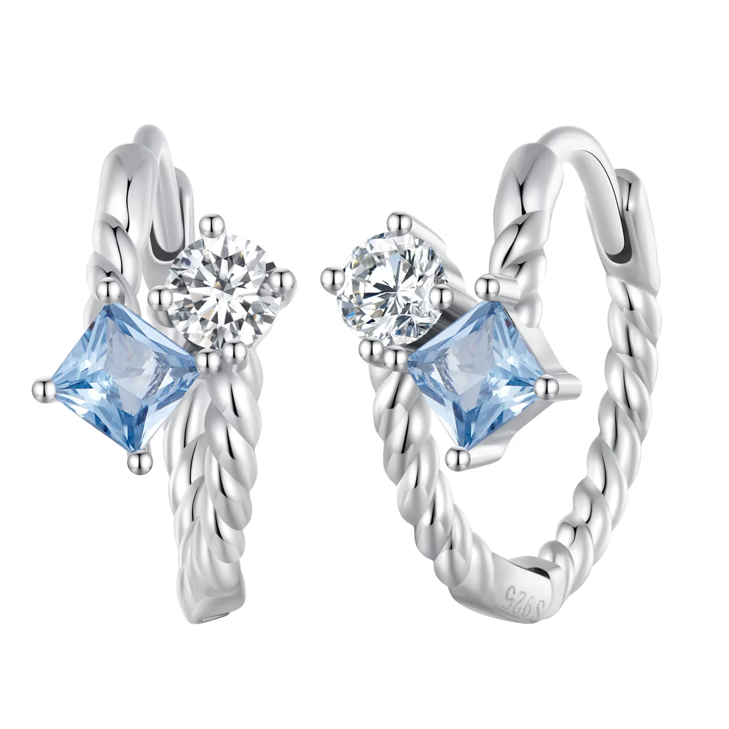 estilo pandora exquisitos aros con incrustaciones de piedras sce1587