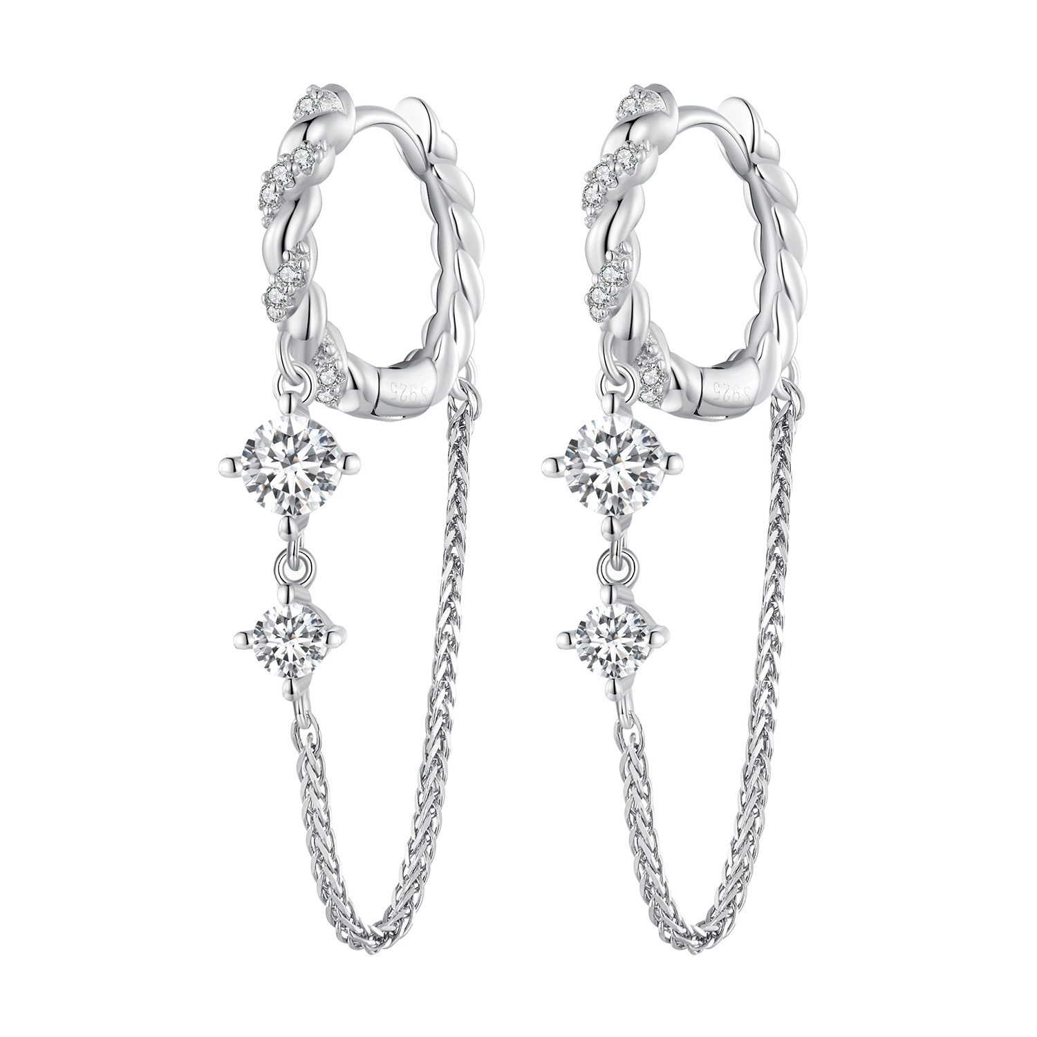 estilo pandora exquisitos pendientes de aro con borla bse822