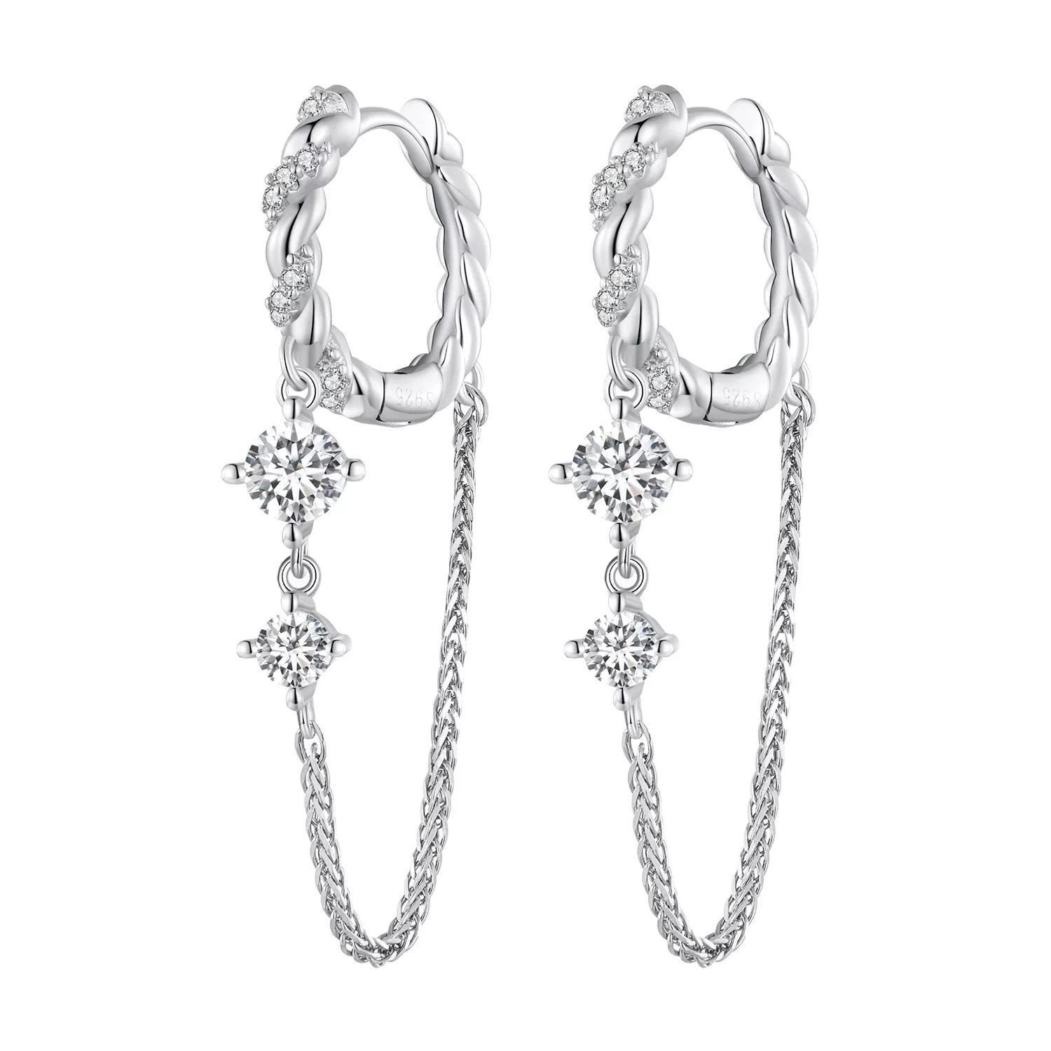 estilo pandora exquisitos pendientes de aro con borla bse822