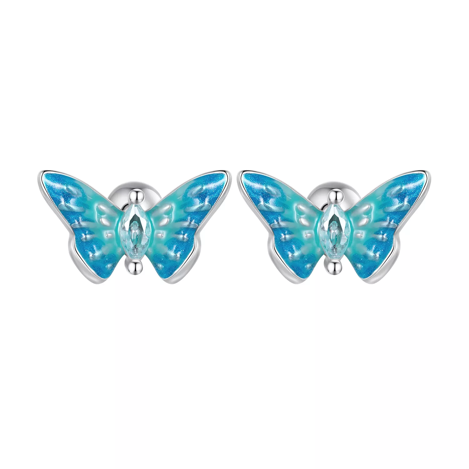 estilo pandora exquisitos pendientes de mariposa sce1571