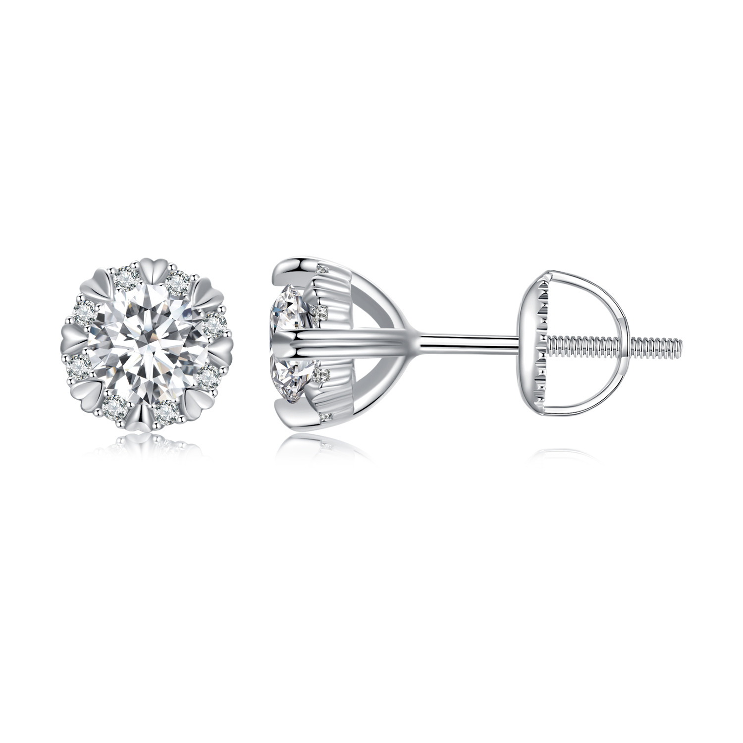 estilo pandora exquisitos pendientes de moissanita con certificados dos certificados mse017