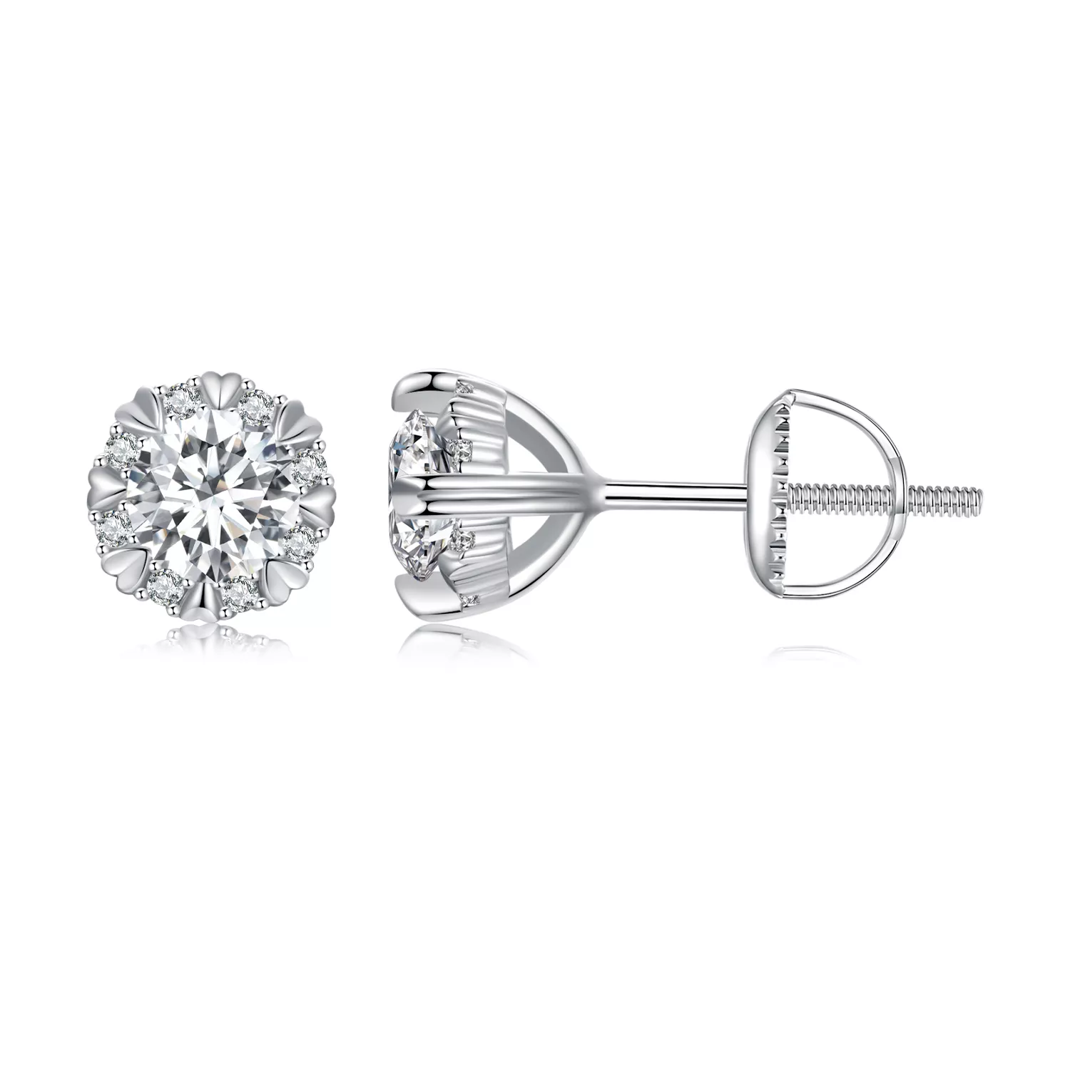 estilo pandora exquisitos pendientes de moissanita con certificados dos certificados mse017