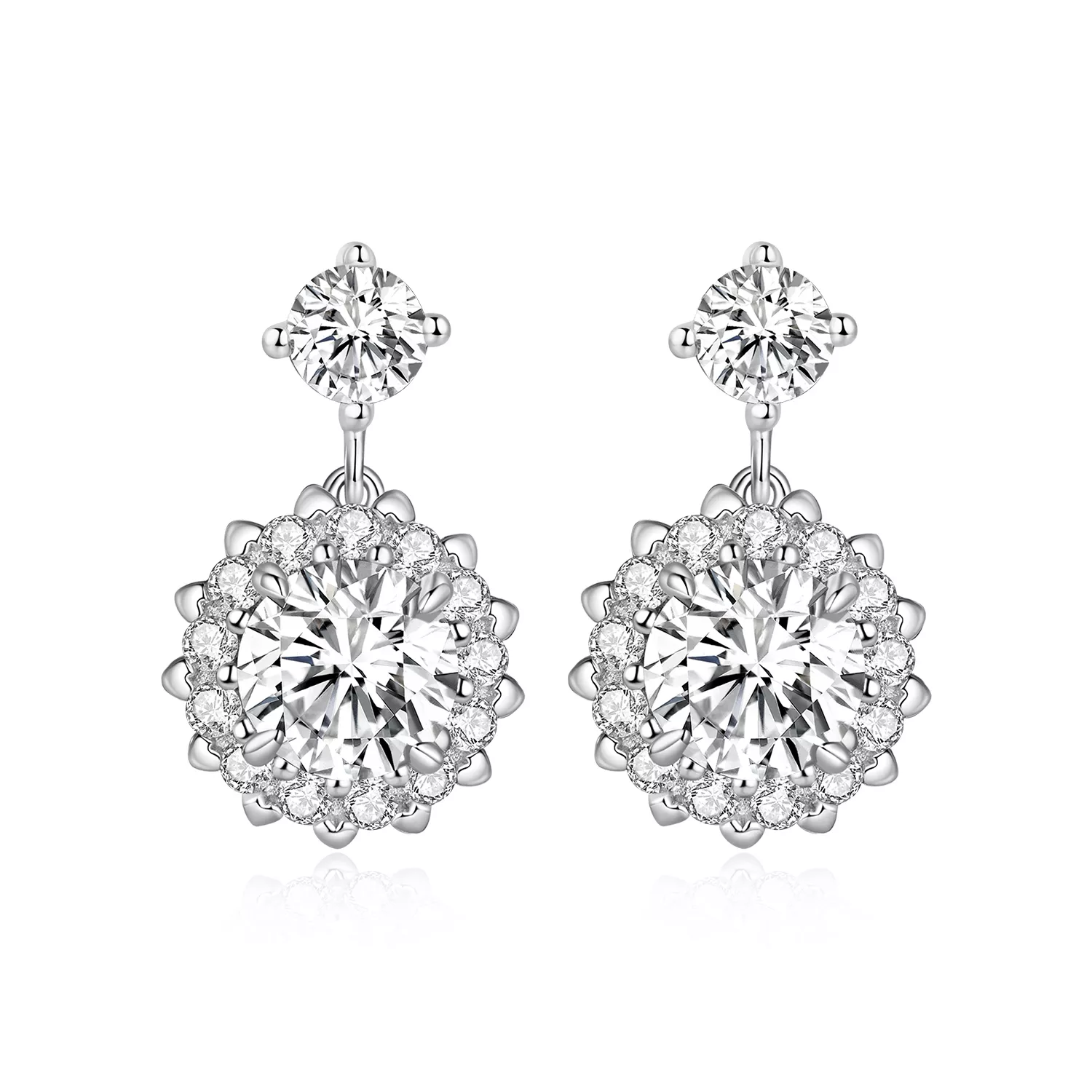 estilo pandora pendientes de 1ct moissanite mse028