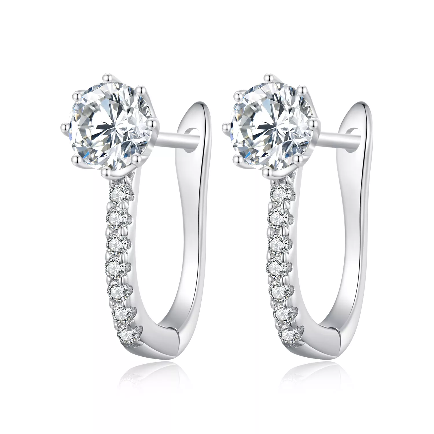 estos aretes de aro de estilo pandora con circonitas simples bse856