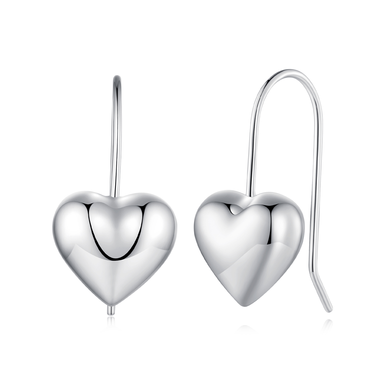 estos aretes de botón en forma de corazón tridimensional de estilo pandora bse854