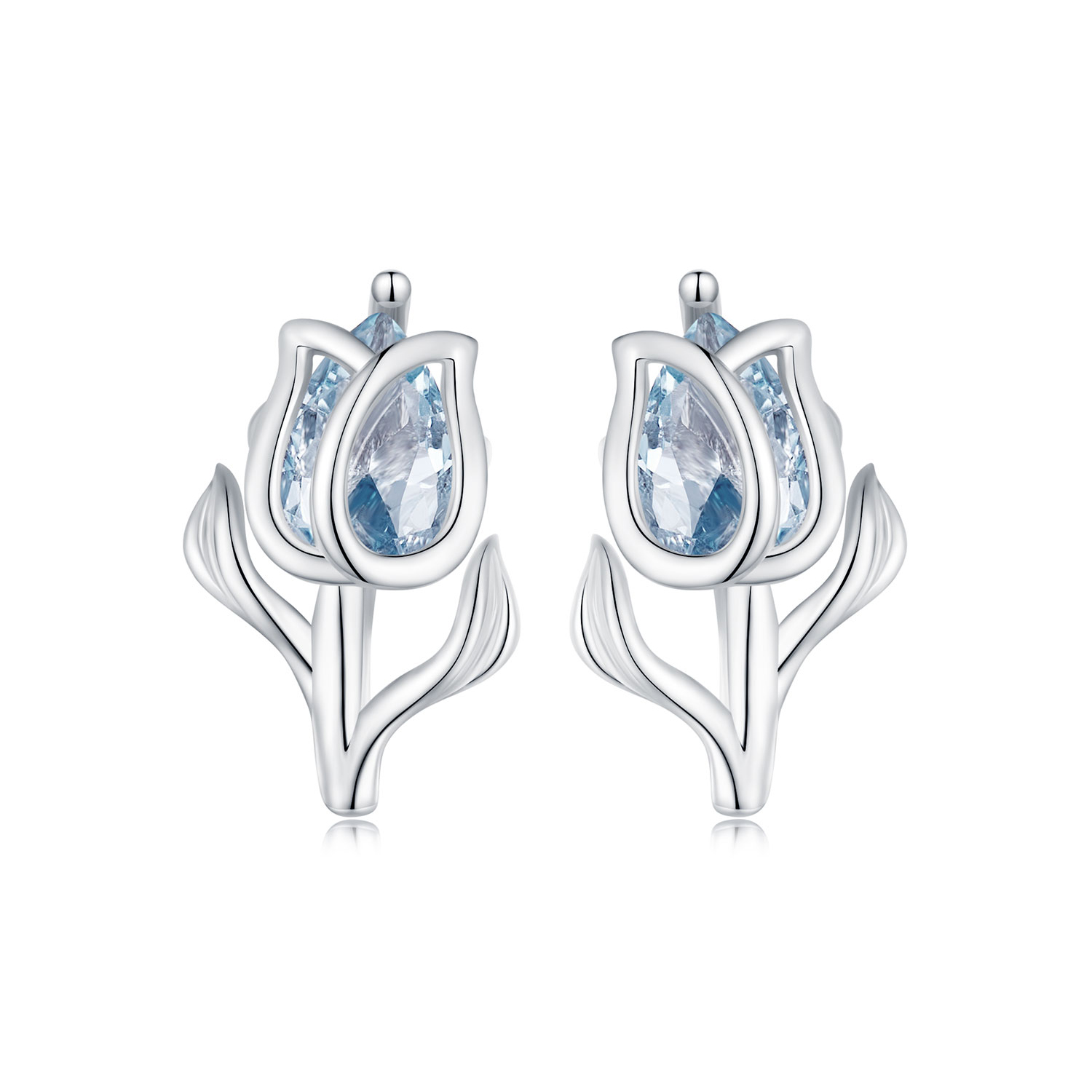estos aretes de estilo pandora con diseño de tulipanes bse873