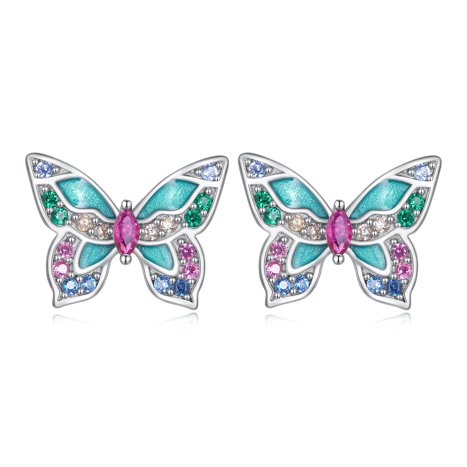 estos aretes estilo pandora con mariposas bse807