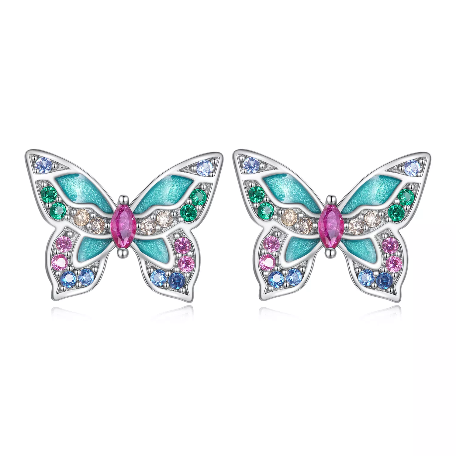 estos aretes estilo pandora con mariposas bse807