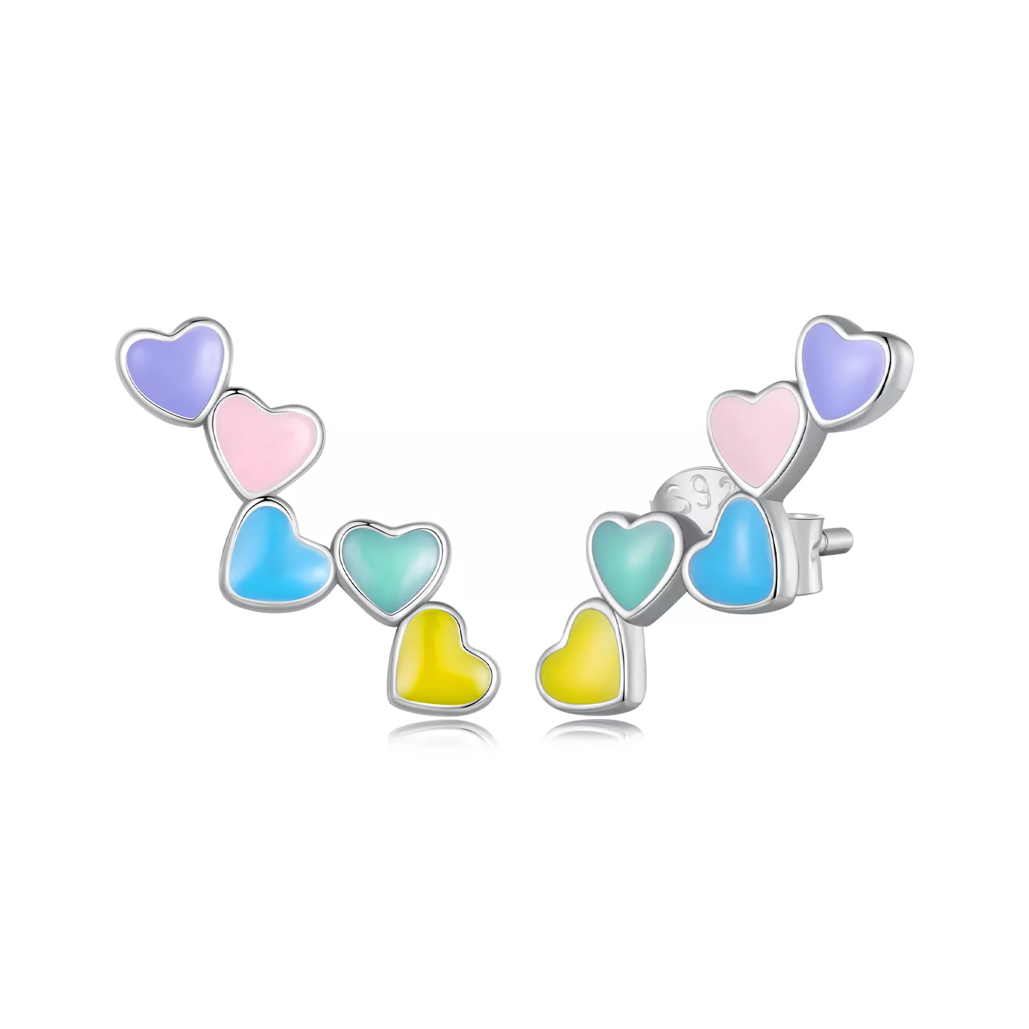 estos aretes estilo pandora love colorful studs sce1638