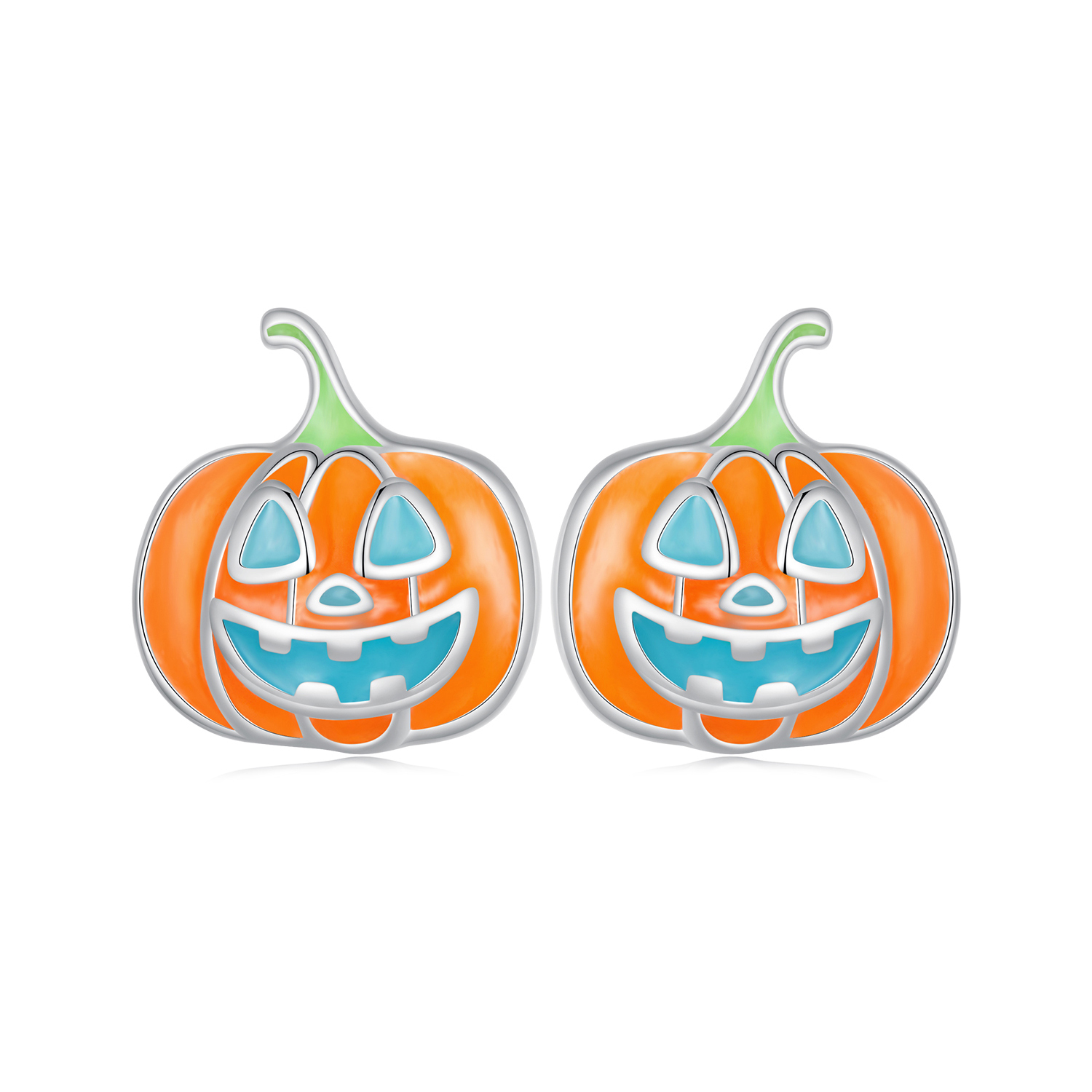 estos aretes personalizados de calabaza con estilo pandora glow in the dark sce1640