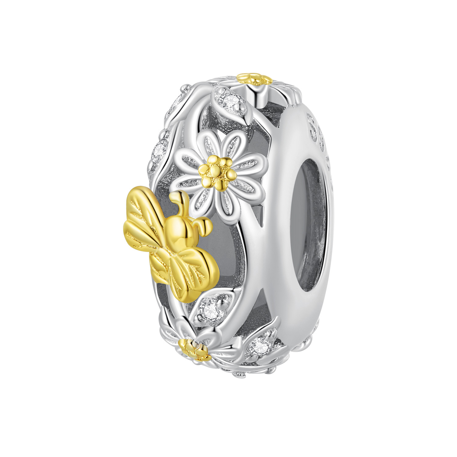 pandora estilo margarita abeja separador de silicona bsc819