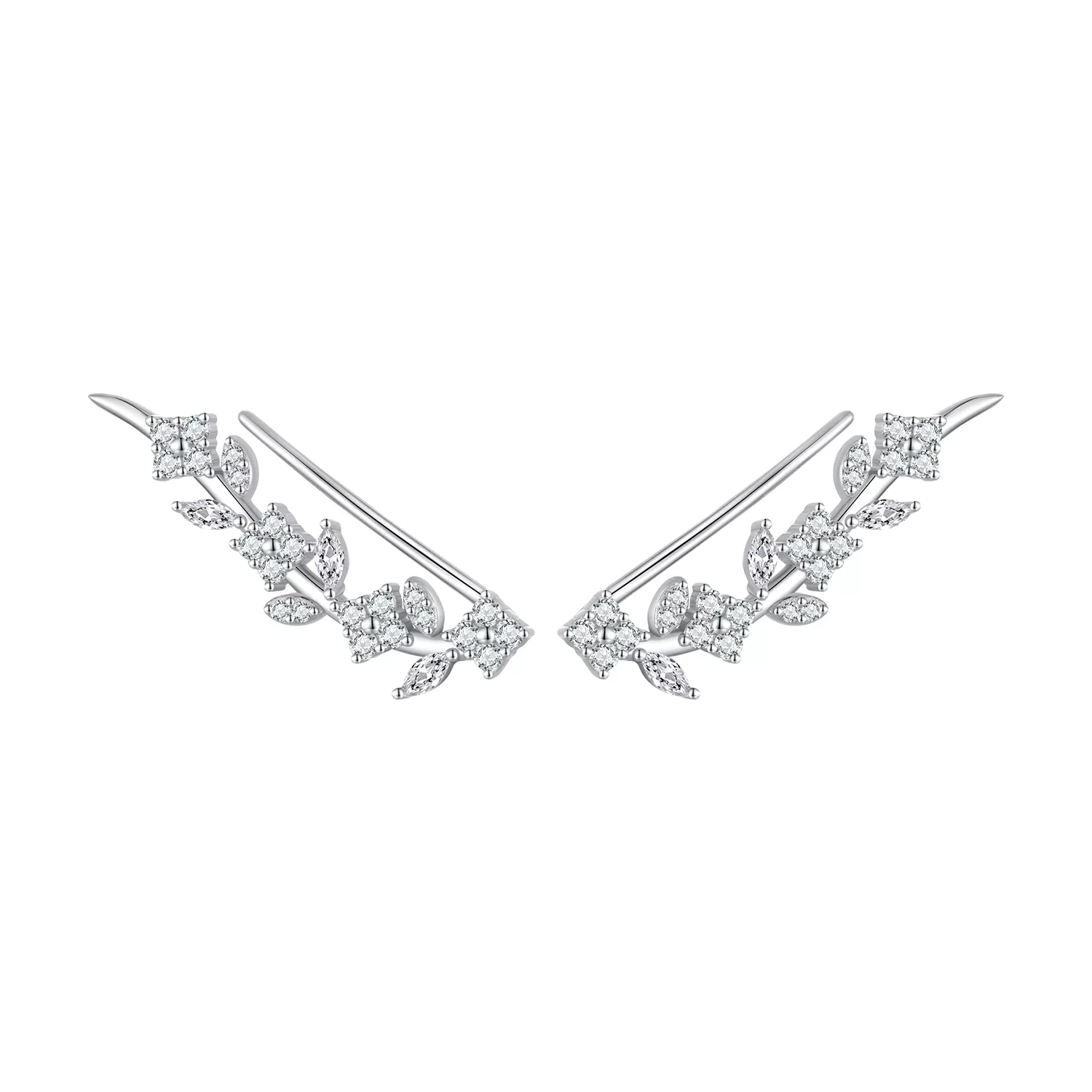 pandora estilo pendientes largos de trébol de cuatro hojas bse819