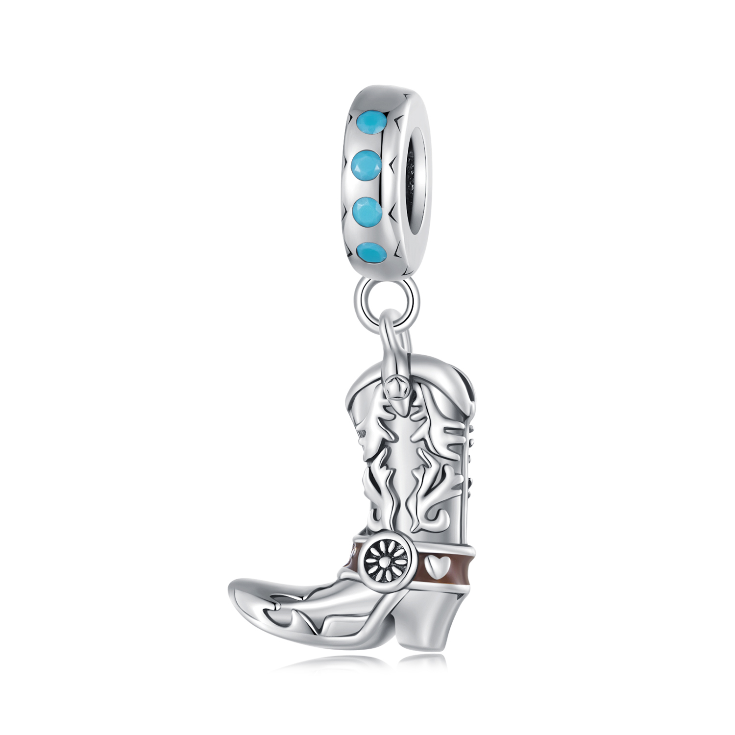 pandora estilo vaquero botas de cuero dangle scc2566