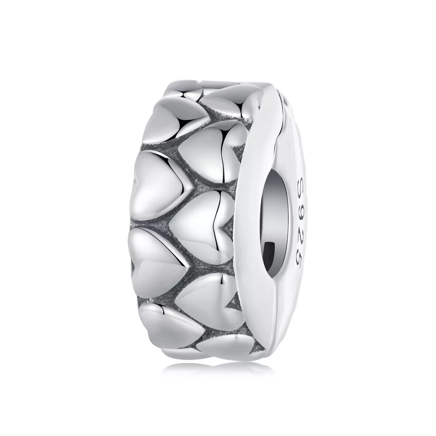 pandora style doble corazones clip scc2637