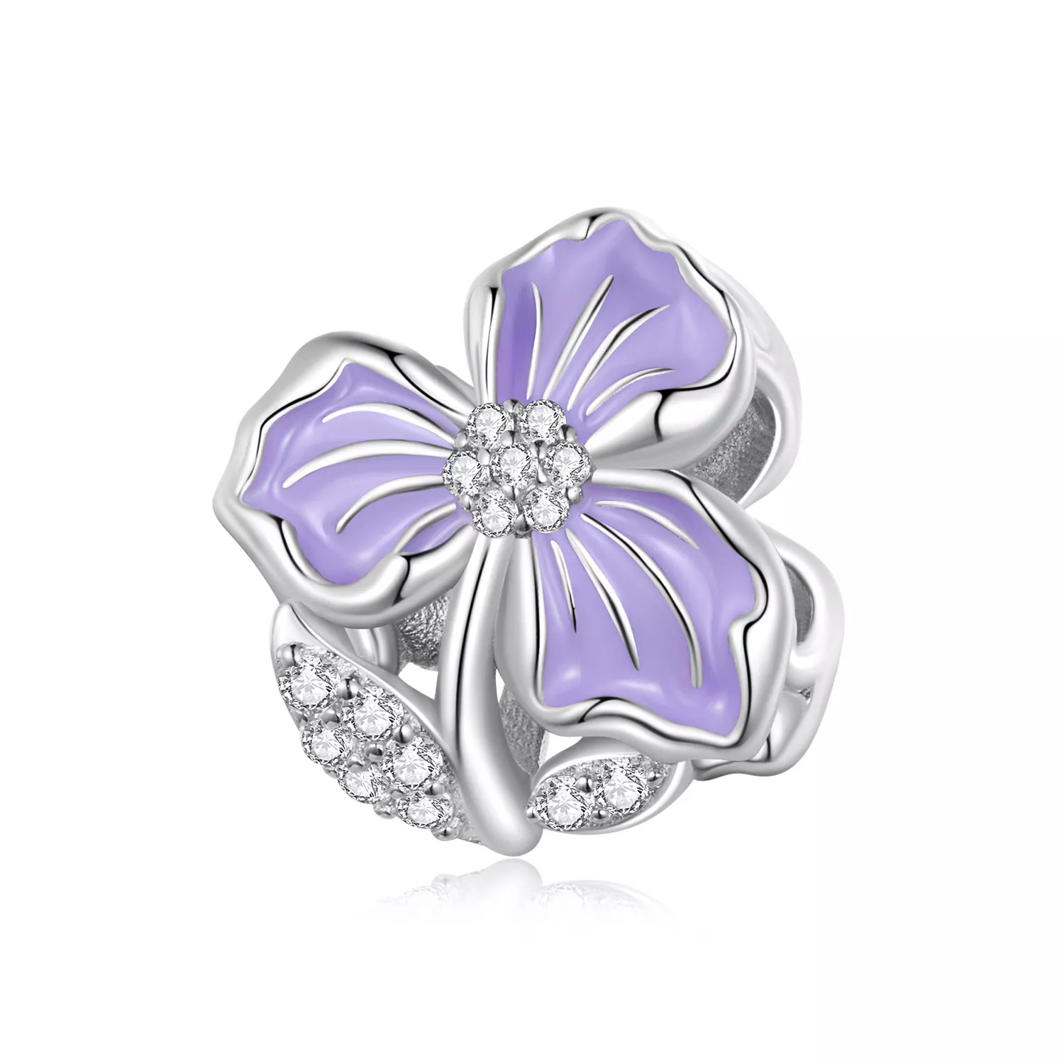 pandora style encanto de flor morada bsc890