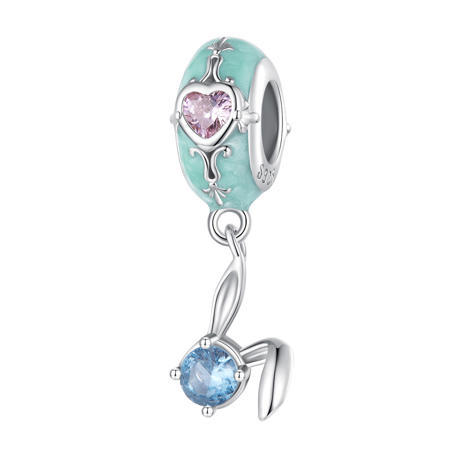 pandora style espaciador de silicona conejito de pascua bsc780