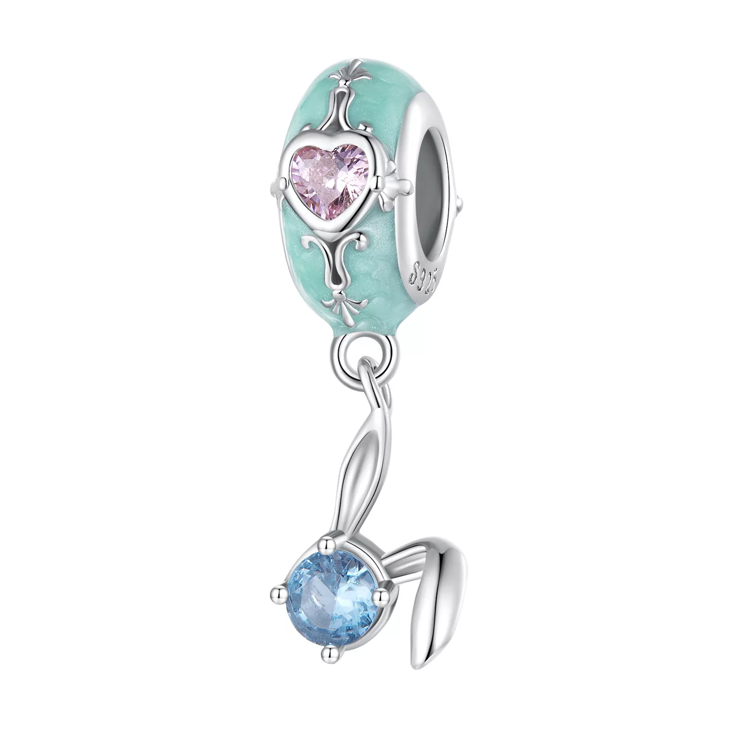 pandora style espaciador de silicona conejito de pascua bsc780