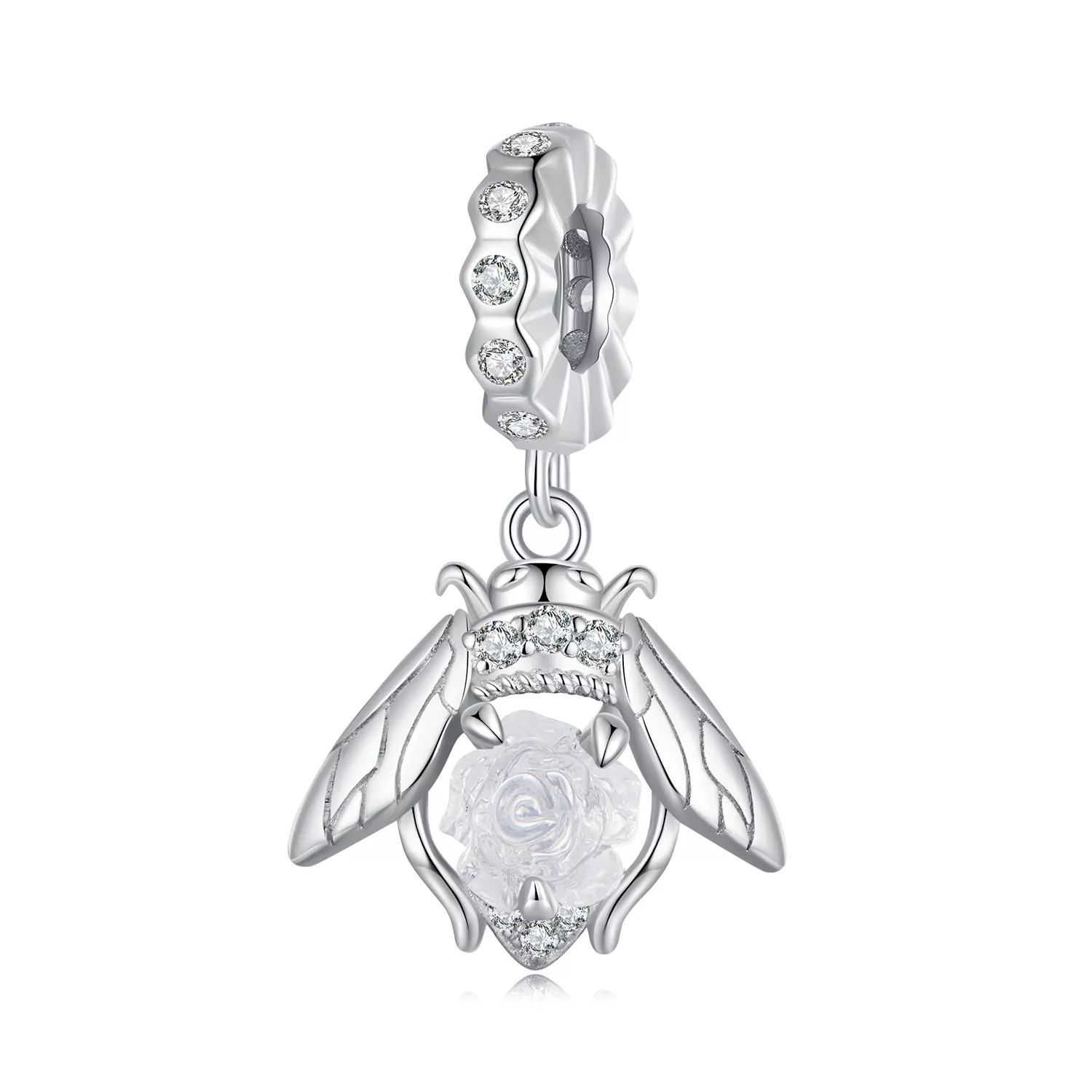 pendiente colgante de rosa de abeja sensible a la luz estilo pandora scc2598
